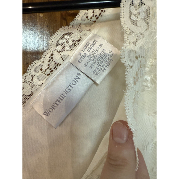Vintage Worthington JC Penny Off White Lace Sexy Tank Top Whimsical - Picture 6 of 6